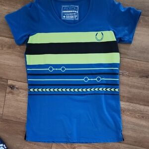 Irideon Blue and Green Striped Shirt